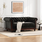 VIVALUX 59.44" Chesterfield Velvet Loveseat Sofa,2-Person Rolled Arm Dutch Plush Upholstered Sofa N762P178705B