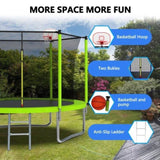 ZNTS 10FT Trampoline for Kids, Basketball Hoop and Ladder, Outdoor Kids Trampoline with Safety 41678425