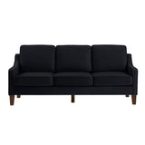Modern 3 Person seat Sofa Couch with Scooped Armrest/Wood legs,Upholstered Velvet 3-seat Sofa with W2186P143472