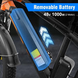 ZNTS Electric Bike 1000W Motor Fat Tire 26x4 Mountain Bike[Unable to ship on weekends, please place 78607781