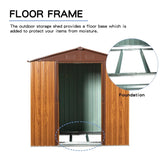 6 Ft. W X 6 Ft. D Metal Storage Shed Appealing horizontal siding in woodgrain with coffee trim to W54071035