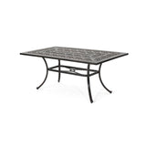Outdoor Rectangular Cast Aluminum Dining Table, Shiny Copper 64857.00
