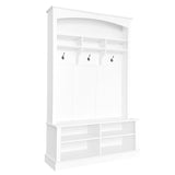 ON-TREND 47.2'' Wide Hall Tree with Bench and Shoe Storage, Multi-functional Storage Bench with 3 WF317362AAK