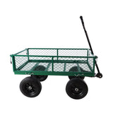 ZNTS (Green solid wheels wagon cart) Solid wheels Tools cart Wagon Cart Garden cart trucks make it easier W227P162446