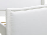 Carmen King Upholstered Wingback Panel Bed Frame, Antique White Polyester B2719P238234