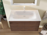 28" Floating Bathroom Vanity With Sink, 0.8-IN Ceramic Sink, Plywood Cabinet with Soft Close Double B2775P577384