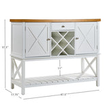 Bar cabinet Console Table with 2-Door Cabinet & 1 Drawers, Coffee Bar, Wine rack,Entryway Table with W3417P316958
