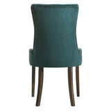 Green and Weathered Oak Tufted Back Side Chairs B062P182746