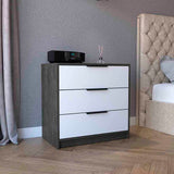 Kaia 3 Drawers Dresser, Superior Top -Smokey Oak / White B20092022