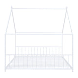 Full Size Metal House Bed, White MF305893AAK