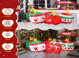6.9 FT Lighted Christmas Inflatable Decoration, Inflatable Five Christmas Balls, Funny Blow Up Yard 92958187
