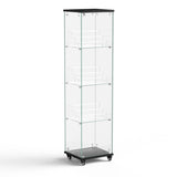 4 Tier Glass Display, Single Door Glass with Lock and Wheels, Floor Standing Storage W1668P241902