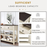 Retro Design Console Table with Two Open Shelves, Pine Solid Wood Frame and Legs for Living Room 83399820