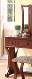 Unique Modern Bedroom Vanity Set w Stool Foldable Mirror Drawers Cherry Color MDF Veneer 1pc Vanity B011111842
