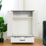 Dog Feeding Station, Dog Food Storage Cabinet with Hidden Dog Bowls, Adjustable Panel, Hooks, for W1687P205402