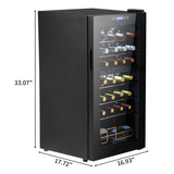 Dual Zone Wine and Beverage Refridgerator, 28 Bottle Wine Fridge with Independent Temperature 97057086