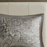 5 Piece Jacquard Bedspread Set with Throw Pillows Blue/Brown Queen B03597489