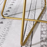 Slatina Blue Silky Velvet Upholstered Accent Chair with Gold Tone Finished Base T2574P164519