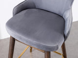 Leland Fabric Upholstered Counter Height Wingback Stools, Set of 2, Gray T2574P165108