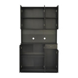 ZNTS 70.87" Tall Wardrobe& Kitchen Cabinet, with 6-Doors, 1-Open Shelves and 1-Drawer for bedroom,Black 20536572