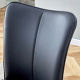 Modern Black PU Chair Set - Four Pieces, The backrest has a vertical and smooth line design.Suitable W1151P268762