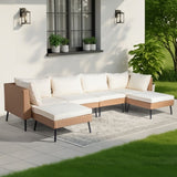 2pcs armless sofa 2pcs corner sofa 2pcs footstool iron legs yellow white cushions woven 81753170