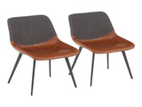 Two-Tone Chair in Brown Faux Leather and Grey Fabric - Set of 2 B202P223622