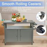 Grill Carts Outdoor Storage Cabinet with Wheels, Metal Outdoor Grill Table Kitchen Dining Table W1859P170274