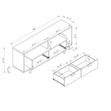 Modern 60" TV Stand with Two Shelves and Two Drawers - White B107131409