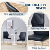 4-piece set of black silver light luxury PU dining chairs ergonomic backrest, 36.7 inches high, W1151P282690