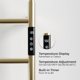 18.7" Heated Towel Rack for Bathroom,Wall Mounted with Intelligent Touch Screen Timer, 6-Bar Towel T3177P305027