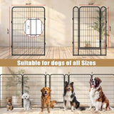 ZNTS 8 Panels Heavy Duty Metal Playpen with door,39.37"H Dog Fence Pet Exercise Pen for Outdoor, Indoor 94098945