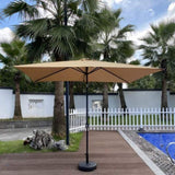 ZNTS Outdoor Patio Umbrella 10 Ft x 6.5 Ft Rectangular with Crank Weather Resistant UV Protection Water W41923910