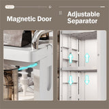 Small Narrow Storage Cabinet with Doors and Shelves Slim Waterproof Bathroom Storage Organizers 01685887