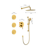 Shower System with Shower Head, Hand Shower, Slide Bar, Bodysprays, Shower Arm, Hose, Valve Trim, W928104462