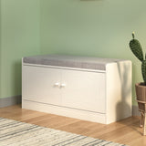 Shoe Storage Bench with 2 Door Cabinet, Entryway Bench with Shoe Storage, Shoe Bench with Cushion, W760P206351