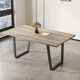 Simple and modern design, 6-person dining table, 62.9-inch rectangular wooden dining table, perfect W1727P241145
