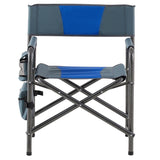 ZNTS 1-piece Padded Folding Outdoor Chair with Storage Pockets,Lightweight Oversized Directors Chair for W24178768