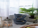 13.4x9.4x21.5" Decorative 4 Tier Blue Nautilus Shell Water Fountain with Light for Indoor Outdoor W2078138946