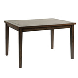 Dark Brown Cherry Finish 5pc Dining Set Table with 4 Chairs Black Faux Leather Upholstery Wooden B011P170669