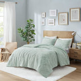 Full/Queen Embroidered Medallion Faux Fur Ultra Plush Comforter Mini Set B03597230