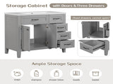 36" Bathroom Vanity without Sink, Cabinet Base Only, Bathroom Cabinet with Drawers, Solid Frame and WF296707AAE