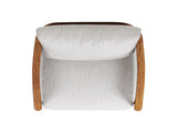 Rhodes 29" Upholstered Teak & Aluminum Patio Arm Chair Birch Gray Chenille B2719P321037