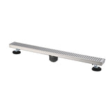 ZNTS 36 Inches Linear Shower Drain with Removable Quadrato Pattern Grate, 304 Stainless Shower Drain W928P199542