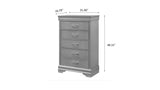 5-Drawer Tall Chest Modern 1pc Black Finish Solid Wood Wooden Crocodile Texture Crystal Tufted B011P198810
