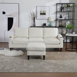 UNITED WE WIN Sofa for three, solid wood frame, Chenille fabric, side pocket, with two cup holders, W1568142735