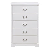 ZNTS Classic Traditional 1pc Wooden Chest of 5 Drawers White Finish Bedroom Furniture B011P233290