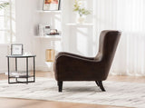 28"W PU High Back Accent Chair, Upholstered Armchair for Living Room, Retro Wingback Arm Chair W3188P397139