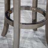 30" Bar Stool, Weathered Gray Finish, French Gray Leather Seat B04660739