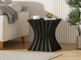 Outdoor Side Table,Wave Design End Table,Decorative Accent Table,Lightweight Concrete Patio Garden N770P200248B